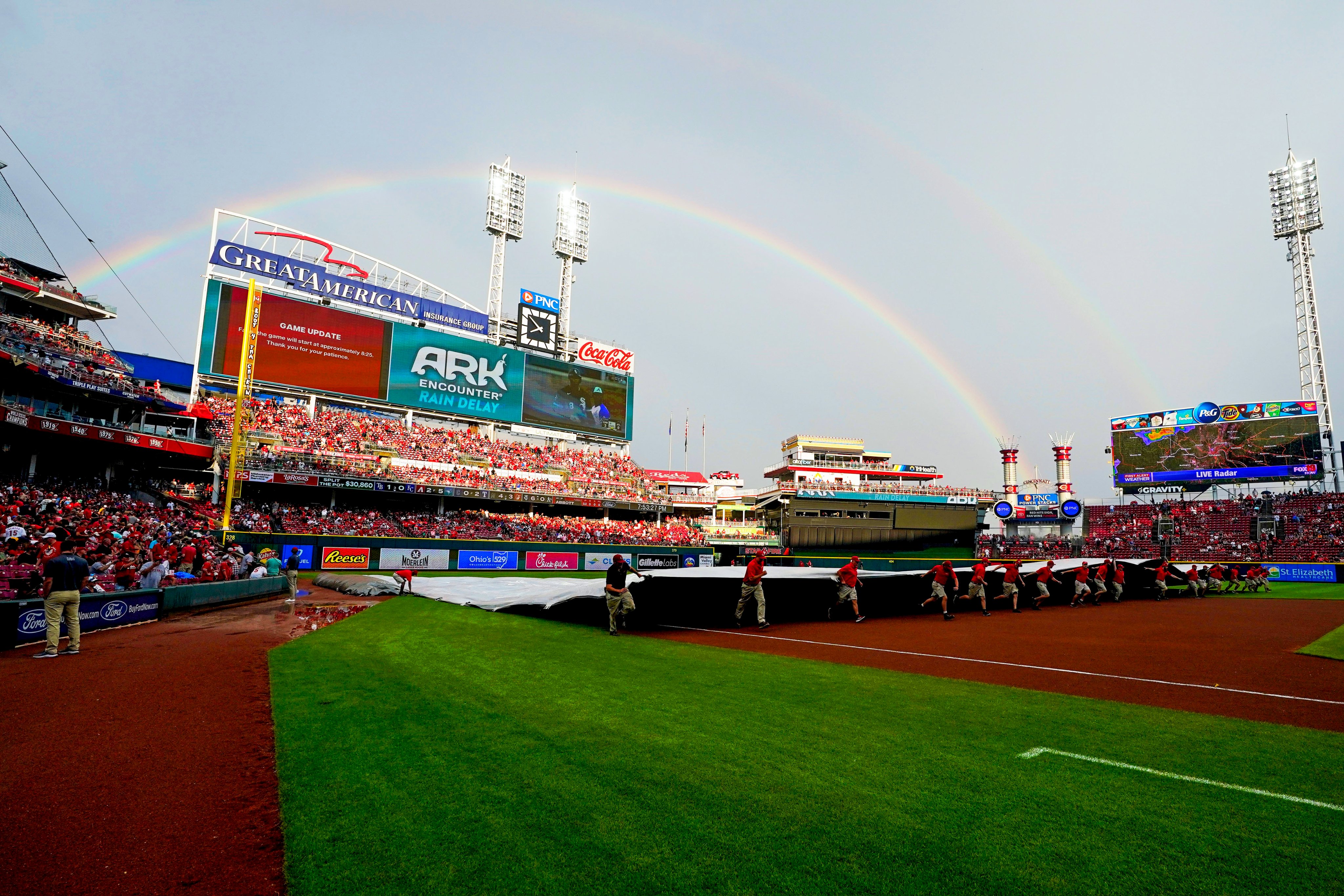 MLB on X: You find a ballpark at the end of a double rainbow.   / X
