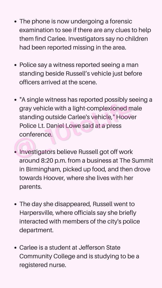 _10toLIFE's tweet photo. Please Share! 🙏🏻🤍 #CarleeRussell #MissingPerson 
Everything we know so far: https://t.co/zvoovk0Ai6