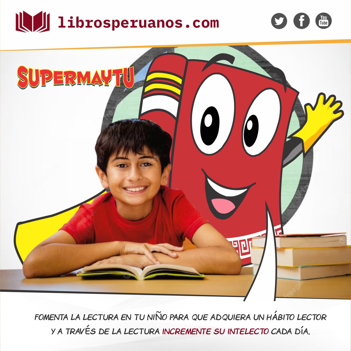 Si quieres desarrollar la creatividad de un niñ@, cámbiale el celular por un libro, deja que su imaginación vuele con la historia de un cuento, una fábula o una novela. #LibrosPeruanos📖

#SiembraLecturaHoy y construye un mejor Perú para mañana.💪