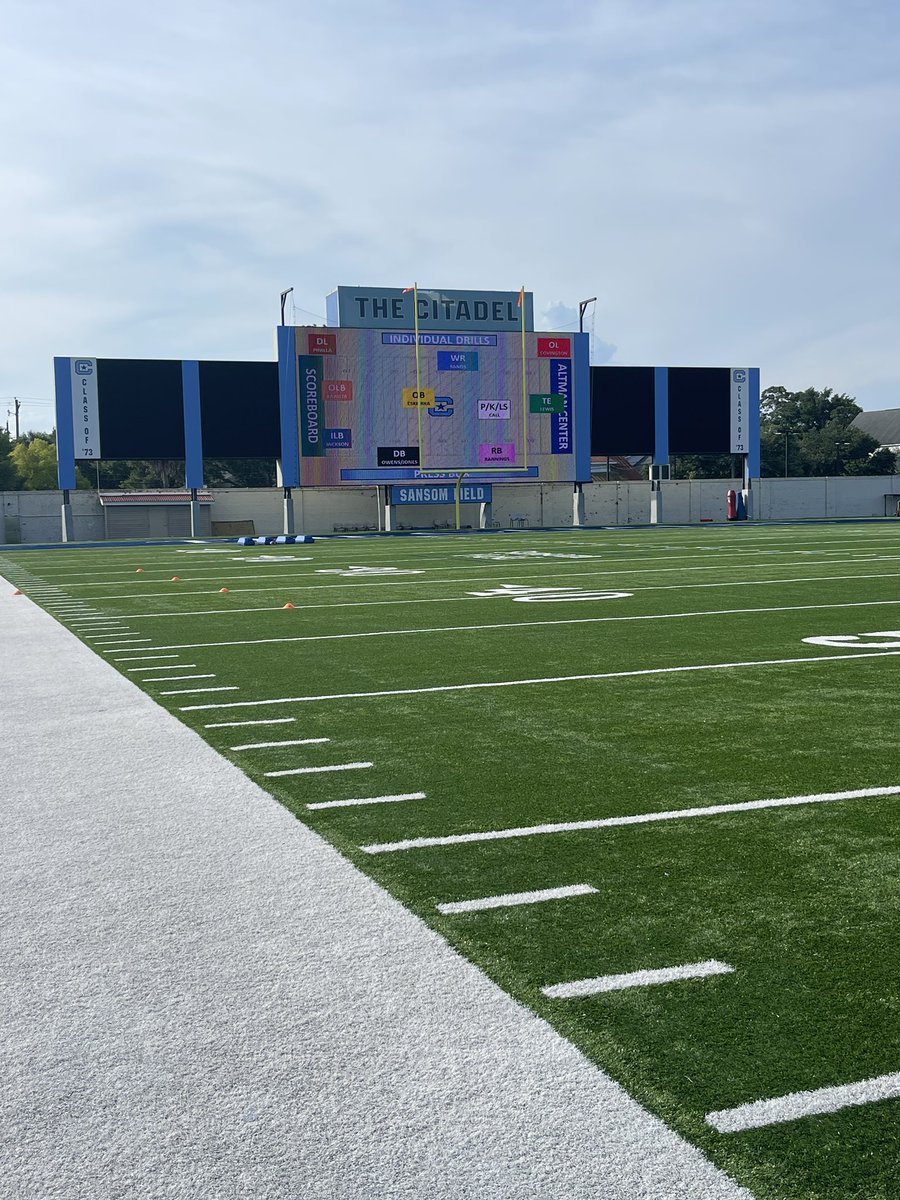 Had a great time <a href="/CitadelFootball/">The Citadel Football</a> prospect camp last night. Thank you to coach <a href="/JacksonEskierka/">Jackson Eskierka</a> and <a href="/CoachPCovington/">Patrick Covington</a> for allowing me to get extra work in. <a href="/NPCoachJeff/">Jeff@nationalpreps.com</a>