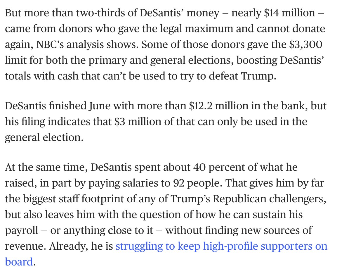 If you're wondering why DeSantis fired a bunch of campaign staffers, this story by @jonallendc @bridgetbhc @bkamisar @alexandramrqz gives you a good idea of how he's burning through $$ nbcnews.com/politics/2024-…