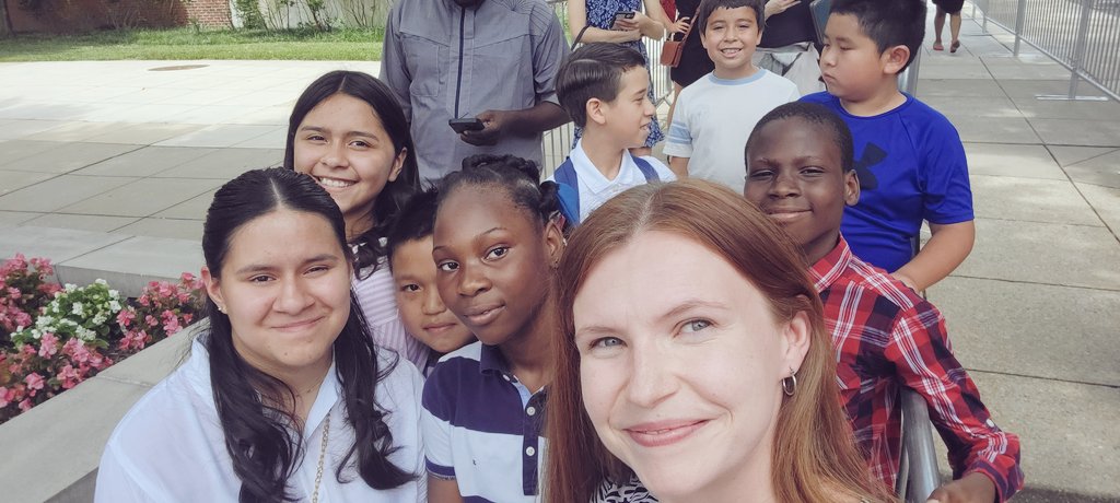 MsUnger229's tweet photo. "The planet is running a fever, and there are no emergency rooms for planets." What a privilege it was to bring some @229Holabird Green Team students to see @KamalaHarris and other stakeholders talk about the #InflationReductionAct and advocate for our 🌎 @BaltCitySchools https://t.co/3qZ8apNJ98