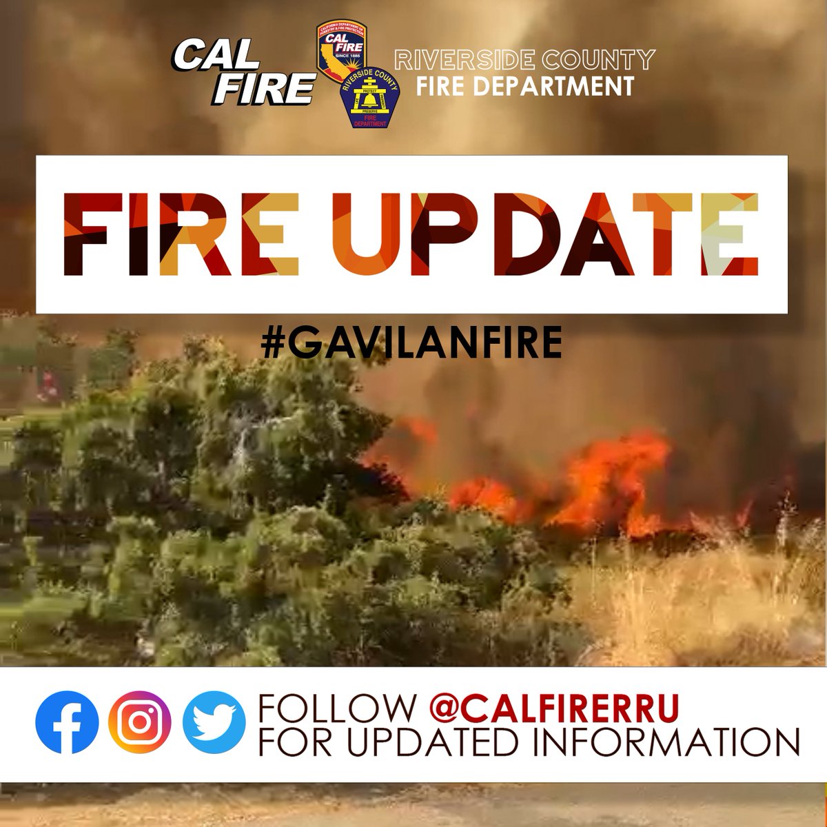 CALFIRERRU's tweet photo. #GavilanFIRE [UPDATE 5:45 PM]: The fire is 150 acres, 0% contained. A care and reception center for evacuees has been set up at Martin Luther King High School, 9301 Wood Road, Riverside, CA 92508. Large and small animals can be taken to the Riverside County Department of Animal Services shelter at 6851 Van Buren Blvd., Jurupa Valley, CA 92509 @helpinRIVcoPETS @RivCoNow