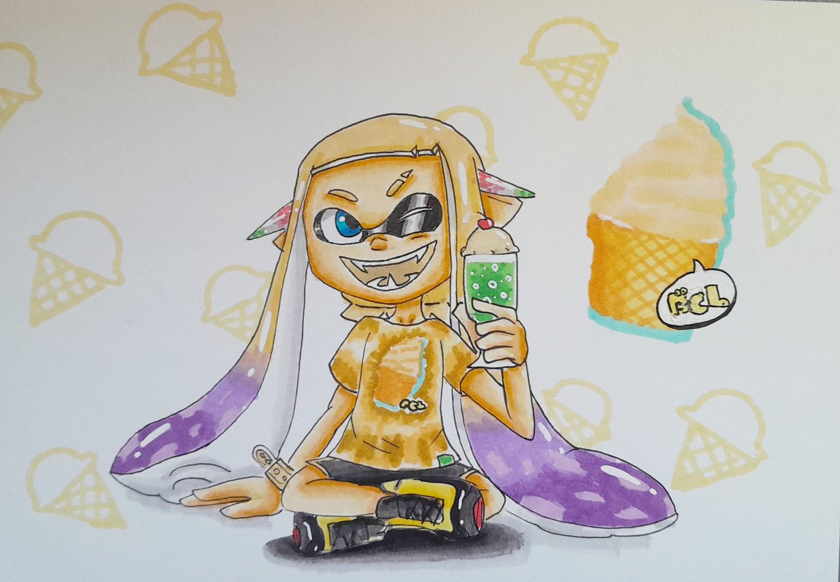 Diamond_1348's tweet photo. Go team vanilla! ✨️🍦 #Splatoon3 #NintendoSwitch #art https://t.co/oCxecOWso6