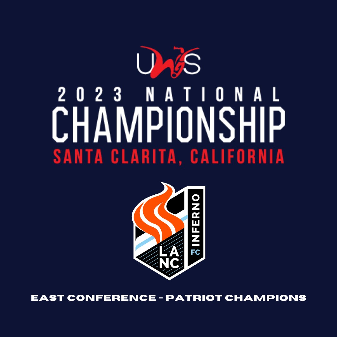 Congratulations to the 2023 East Conference - Patriot Bracket Champions <a href="/LANCinferno/">Lancaster Inferno</a>.  

We are looking forward to seeing you next week in Santa Clarita, California.