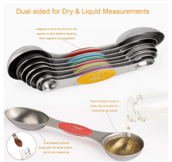 3. Magnetic Measuring Spoons Set of 8 Stainless Steel Dual Sided Stackable Measuring Spoons 
Buy Now: tinyurl.com/3xhvz2dy 

#knifesharpener, #kitchenitems, #kitchenorganizers, #bestknifesharpener #OnPatrolLive #DOOP