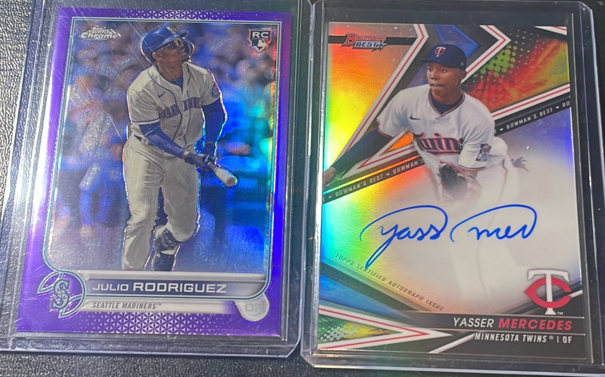 Lynchcardsales's tweet photo. Giveaway! Will pick the winner tommorow night. Winner gets everything pictured. A box of rookies, the purple Jrod, and the Mercedes auto. All you have to do to enter is Retweet this tweet and follow me. Good luck! https://t.co/zcT6PdldqT