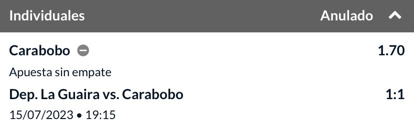 Buena lectura, Carabobo busco de inicio a fin pero no paso del empate y nuestra apuesta queda anulada.😖 Resultado que no afecta nuestra racha y seguimos 12-3 en Freepicks, en un rato paso las de mañana.  

SEGUIMOS! 🫡🔥