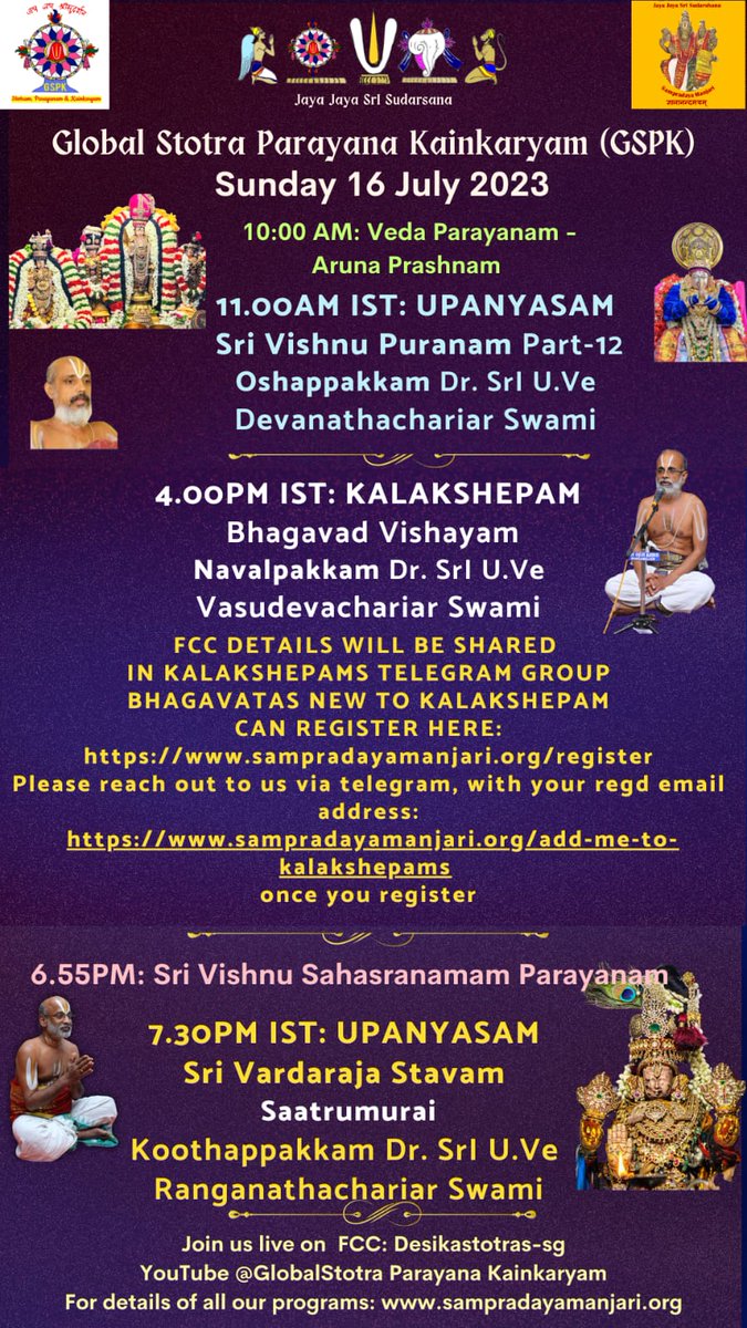 GSPKStotras's tweet photo. #gspkstotras #gspkupanyasams #BhagavadVishayam #SriVishnuPuranam #gspkkalakshepams #srivaradarajastavam #saatrumurai #vedaparayanam https://t.co/JDH93TXtmd