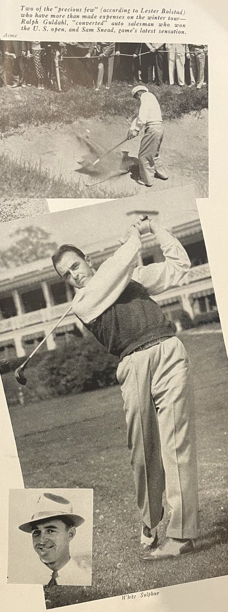 1. ‘Two of the “precious few” who have more than made expenses on the (1937) winter tour.’ How things have changed. Sam Snead and Viktor Hovland’s fellow Norwegian born Ralph Guldahl.

2. Gene Sarazen “surrounded by a bevy of Japanese beauties” while spreading the game to Japan. https://t.co/qTA4xg21O7