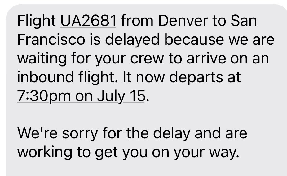 jonjon4jc's tweet photo. Six flights this week. All six were DELAYED!!! None were weather related. Yo! What’s going on @united ??? https://t.co/44EOwy1fyZ