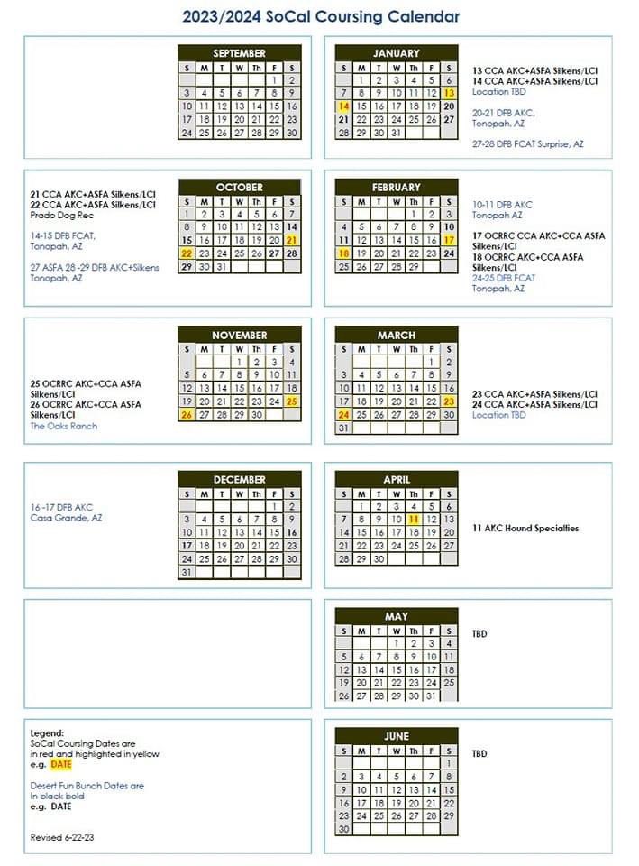 SocalCoursing's tweet photo. Here is the 2023-24 calendar. More will be added so stay tuned! https://t.co/NblWm5ObTm