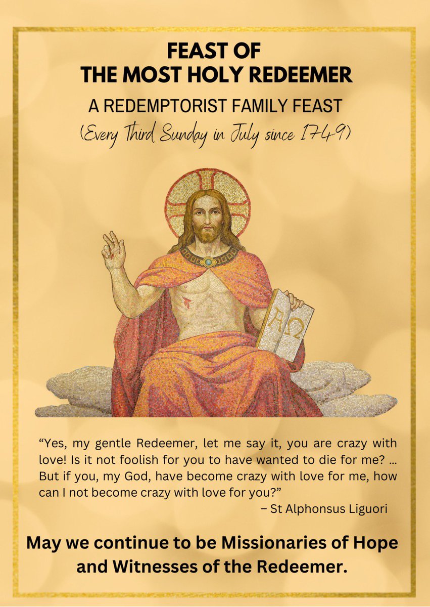 RedemptoristN's tweet photo. Happy feast of the Most Holy Redeemer 🙏 https://t.co/xs3NDPmxir