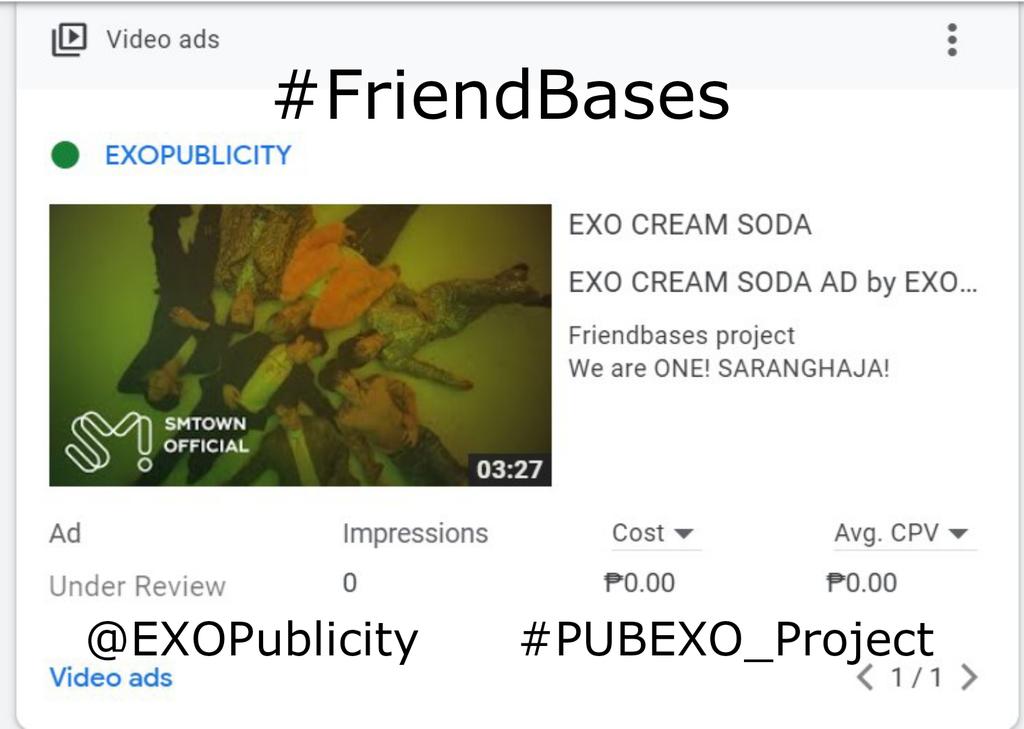 EXOPublicity's tweet photo. DONE SENDING THE BIGGEST AD PROJECT FOR EXO FOR THE FIRST TIME ON YOUTUBE 🎉🥳🥳

 78,690 PHP budget for EXO Cream Soda 🫶 The Tagline For This Ads Is "EXO CREAM SODA AD by EXOPublicity"...This will reach lots of YouTube channels, lots of people. If EXOLs encounter this AD, Pls do not skip it, watch the AD and tag us on post or DM the picture 🫶❤️❤️@weareoneEXO 

#PUBEXO_Project #FriendBases