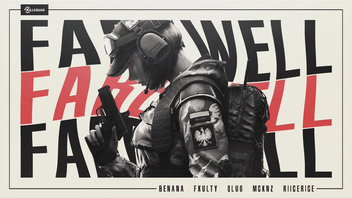 Unfortunately, we are parting ways with our R6 Siege Roster. 

We want to thank the boys for competing under the KillSquad Banner it has been a pleasure and we hope to see them push to the top of the OCE scene! 

<a href="/RedBenana/">Ben</a>
<a href="/FxultyR6/">Fxulty</a>
<a href="/qluo_/">que</a>
<a href="/McKenzieR6S/">McKnZ</a>
<a href="/RiiceRice/">James</a>

#AimToKill 🎯