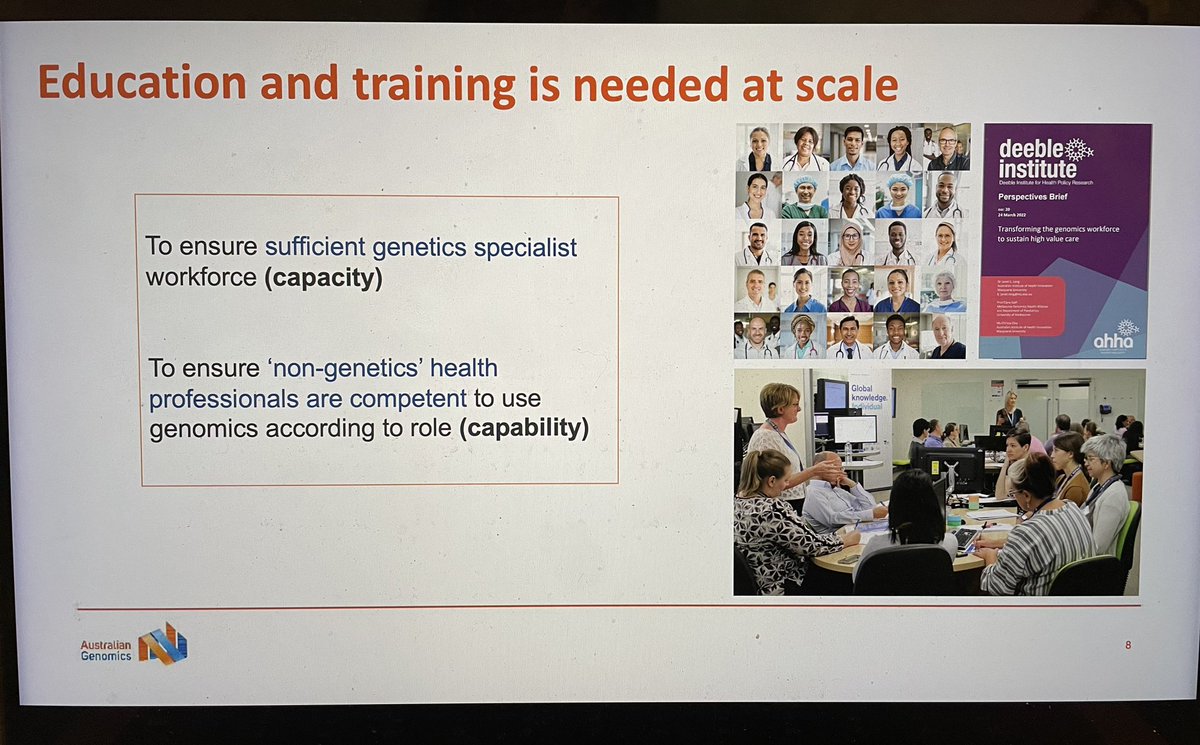 Bronwyn Terrill (@bronwynterrill) on Twitter photo A topic close to my <3: <a href="/ClaraGaff/">Prof Clara Gaff</a> on enabling workforce education in #genomics. Australia has pieces to support workforce #capacity & #capability, including tools, education & talent, but needs a national effort to bring, and keep, them together. #AusGenomicsSummit #ICG2023 A topic close to my <3: <a href="/ClaraGaff/">Prof Clara Gaff</a> on enabling workforce education in #genomics. Australia has pieces to support workforce #capacity & #capability, including tools, education & talent, but needs a national effort to bring, and keep, them together. #AusGenomicsSummit #ICG2023