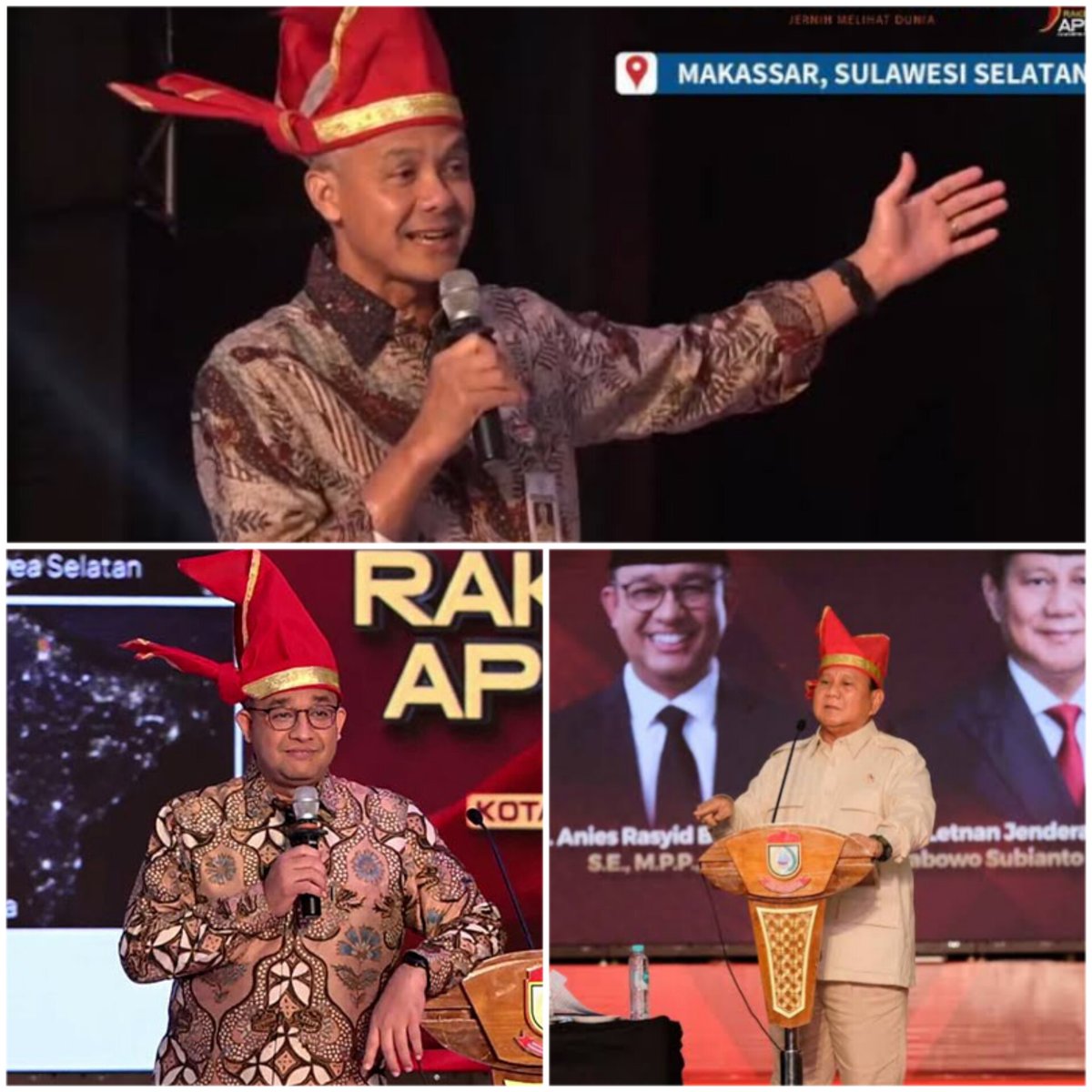 𝗠𝗘𝗠𝗕𝗔𝗖𝗔 𝗚𝗘𝗦𝗧𝗨𝗥 𝗧𝗜𝗚𝗔 𝗕𝗔𝗖𝗔𝗣𝗥𝗘𝗦
#TerusMajuBersamaGanjar 

Suatu momen langka kala tiga Bacapres yang telah resmi mendeklarasikan diri hadir dalam satu forum. Tepatnya saat acara Rakernas Asosiasi Pemerintah Kota Seluruh Indonesia (APEKSI) XVI Tahun 2023 di