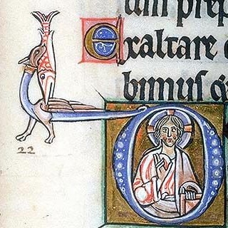 MedioevoFest's tweet photo. Cristo incorniciato in una #initiale con un #drago che cattura un pesce, #miniatura tratta dal #manoscritto MS M.43 folio 47r, #salterio inglese del XIII secolo, #morganlibrary #medioevo #medievale #middleage #mittelalter #moyenage #FestivaldelMedioevo #FdM2023 https://t.co/zlTGqNNbFb