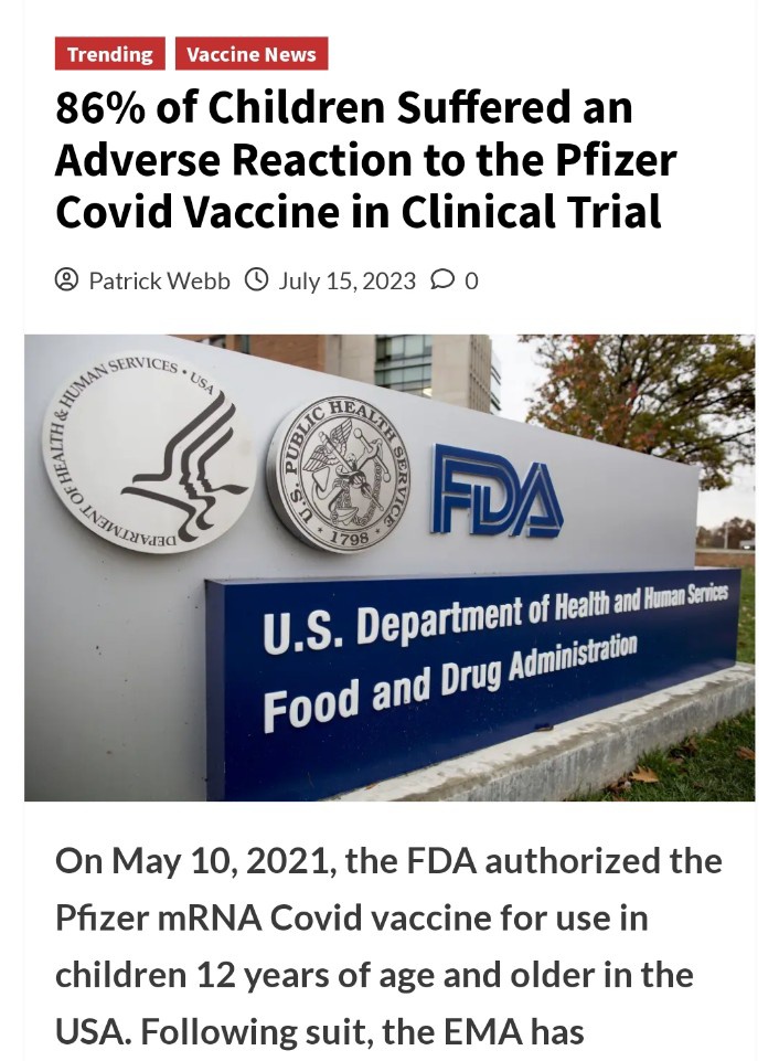 Big Expose

86% of children suffered adverse reactions who received Pfizer covid vaccine

Now go back 2 years ago
Remember an Indian politician who was lobbying to give Pfizer vaccine to Indian kids

If u have forgotten then check tweet no 2 to know his name 👇

1/6