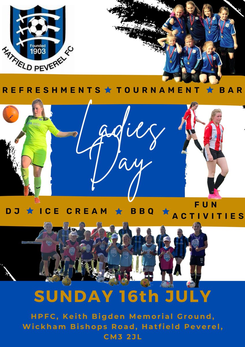 Todays the day…… Ladies day!! Come along and enjoy the fun and let’s celebrate all the girls that play football #shecanplay Our new ladies team are in action from 2pm ⚽️