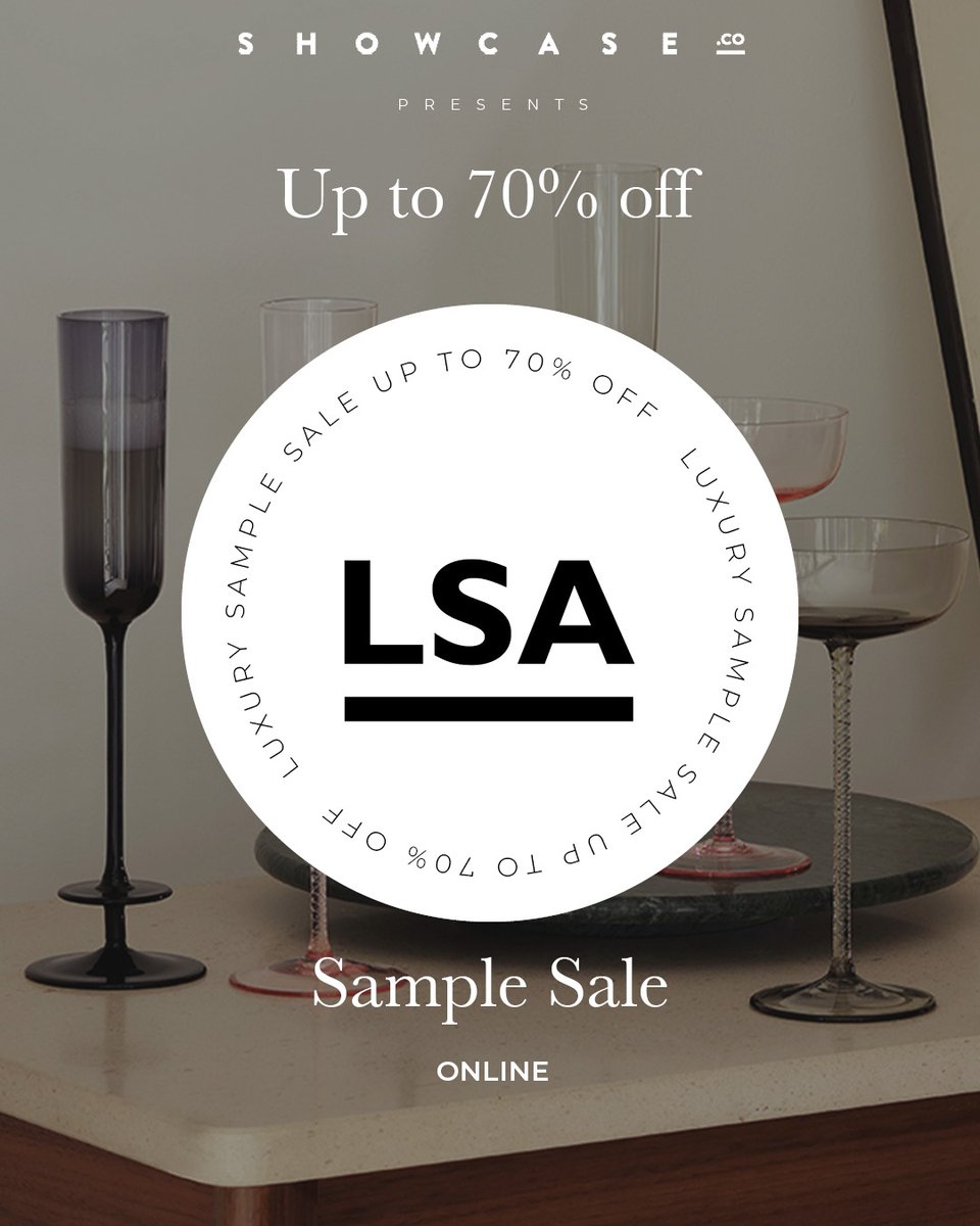 Coming up Next | Showcase Online | LSA Sample Sale⁠
⁠
Shop up to 70% off contemporary glassware, tableware and accessories at the Showcase online store for one day only.⁠
⁠
Thu 27 Jul, 08:00 - Midnight ⁠ ⁠
⁠
Book now: l8r.it/Pv1t