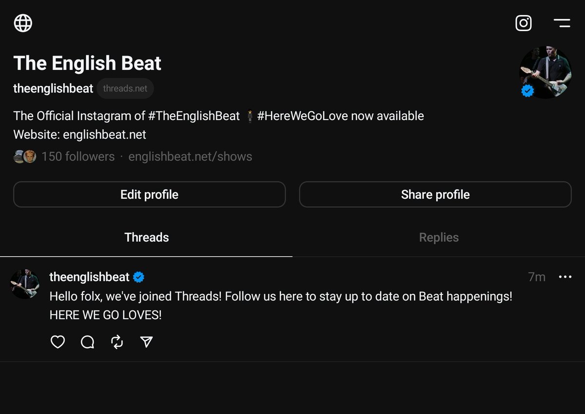 The English Beat (@theenglishbeat) on Twitter photo Hey Beat fans we just wanted to let you know that we have joined threads! You can follow us there on @theenglishbeat!
Hope to see you soon and hang out there! Hey Beat fans we just wanted to let you know that we have joined threads! You can follow us there on @theenglishbeat!
Hope to see you soon and hang out there!
