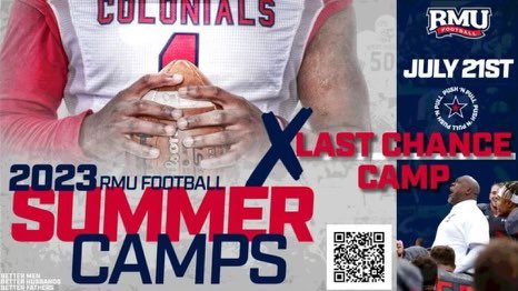 Almost that time👏🏾

We had a lot of players ask about a July Camp. 

We had to make it happen🔥

“LAST CHANCE”‼️

Calling all HS players, Juco and Post HS players. 

Take advantage of this LAST CHANCE‼️

Sign up now: rb.gy/aydlid

#RMUFB | #RMUCamps | #PushNPull