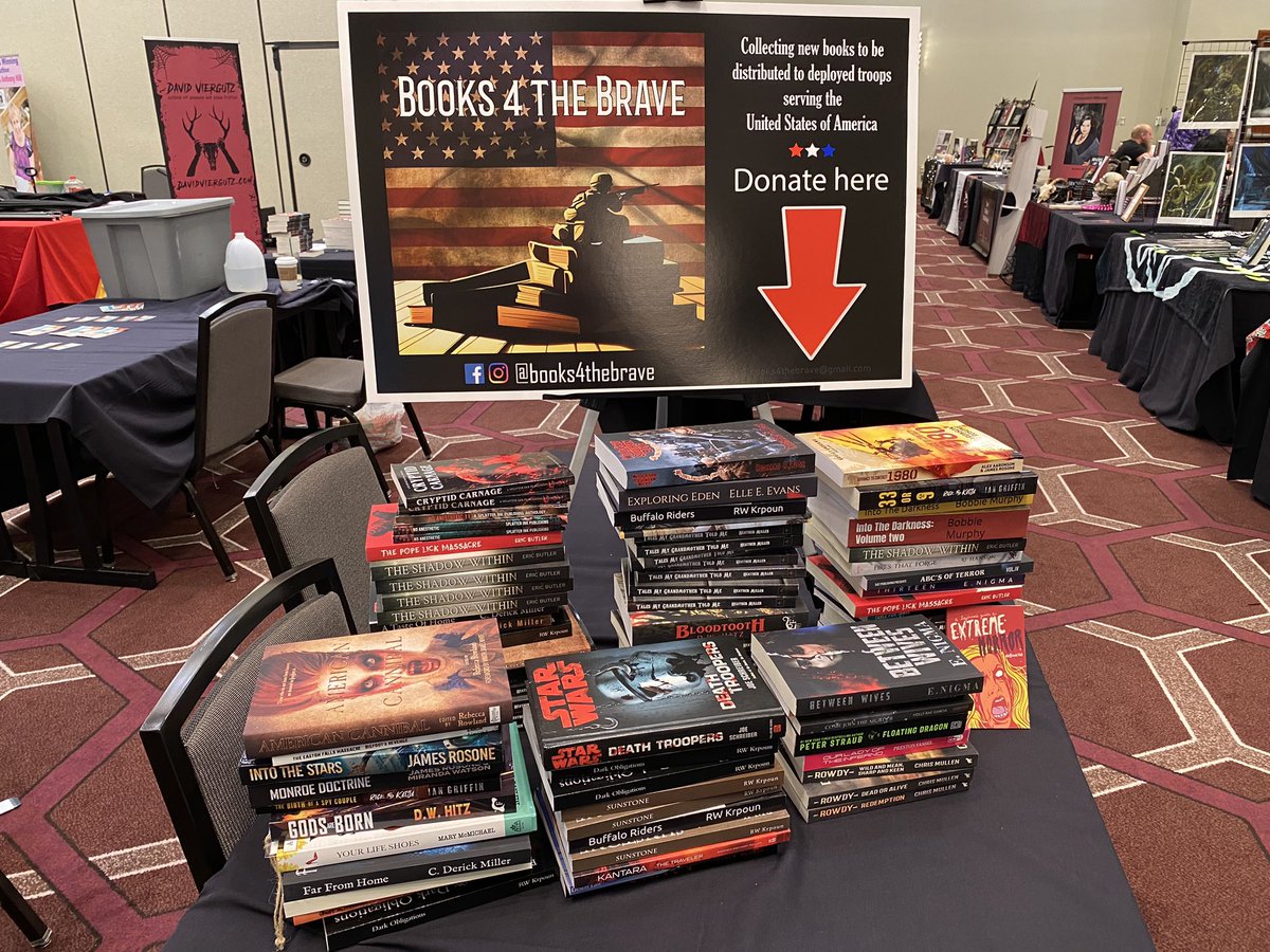 Final look at Texas Author Con donations. What an awesome, generous group. 
<a href="/cmullenwrites/">Chris Mullen</a> 
#books4thebrave #books #authors #supportourtroops #army #navy #airfirce #marines #coastguard #spaceforce #troops #serve #protect #USA #godblessamerica