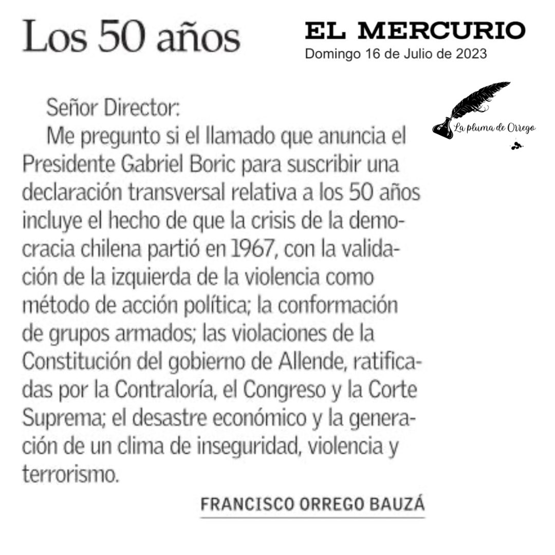 forregob's tweet photo. “Los 50 años”, en El Mercurio. https://t.co/f58qgR5Azr