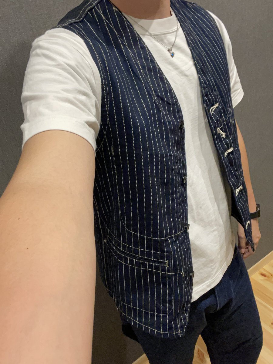 BlogMaaasa's tweet photo. 少し暑いですが、シュガーケーンのウォバッシュベスト着ちゃいます🫡 https://t.co/6iPqORwtzI