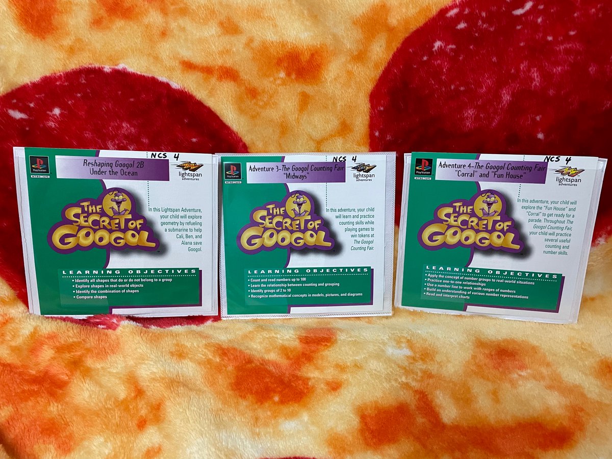 TsakuraWataame's tweet photo. Tomorrow's #PS1Collection are
1 The Secret Of Googol Reshaping Googol 2B ”Under The Ocean”
2 The Secret Of Googol Adventure 3 - The Googol Counting Fair ”Midway”
3 The Secret Of Googol Adevnture 4 - The Googol Counting Fair ”Corral” And ”Fun House”
#Math Games! https://t.co/6xOwTN0eIE