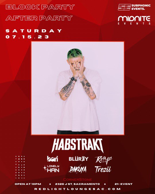 SURPRISE! Playing the official AFTER PARTY for <a href="/habstrakt/">habstrakt</a> ❤️‍🔥tonight at Redlight Lounge!🚨I’m opening the floor for my <a href="/embracepastel/">PASTEL</a> team from 10-10:30pm👑 hope to cya there🥰

Be sure to get your tix! 🎟️🔗

bit.ly/HabAfters