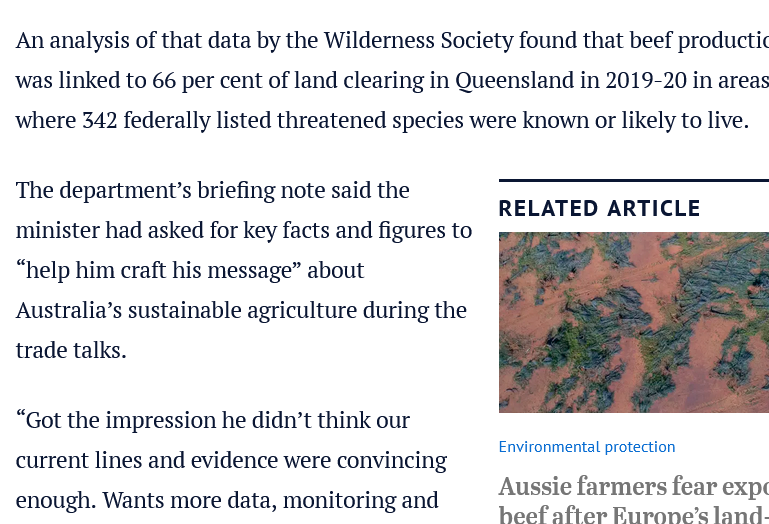 gteasts's tweet photo. @MurrayWatt How about you protect Australia's environment and stop pretending that your proposed trade deal with the EU will not impact our deforestation rates or native species. #ExtinctionNation https://t.co/bcBqzeyFbO