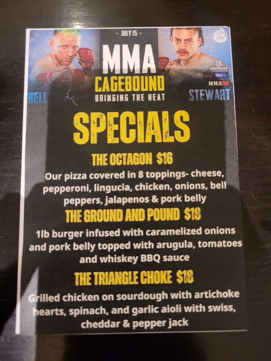 CageboundC's tweet photo. https://t.co/W4OeaUEkDt
EVEN THE FOOD MENU GETS IT!!!
@KOACOMBAT.COM 
https://t.co/KL2vCVxfpT https://t.co/RUQtSv9PfG