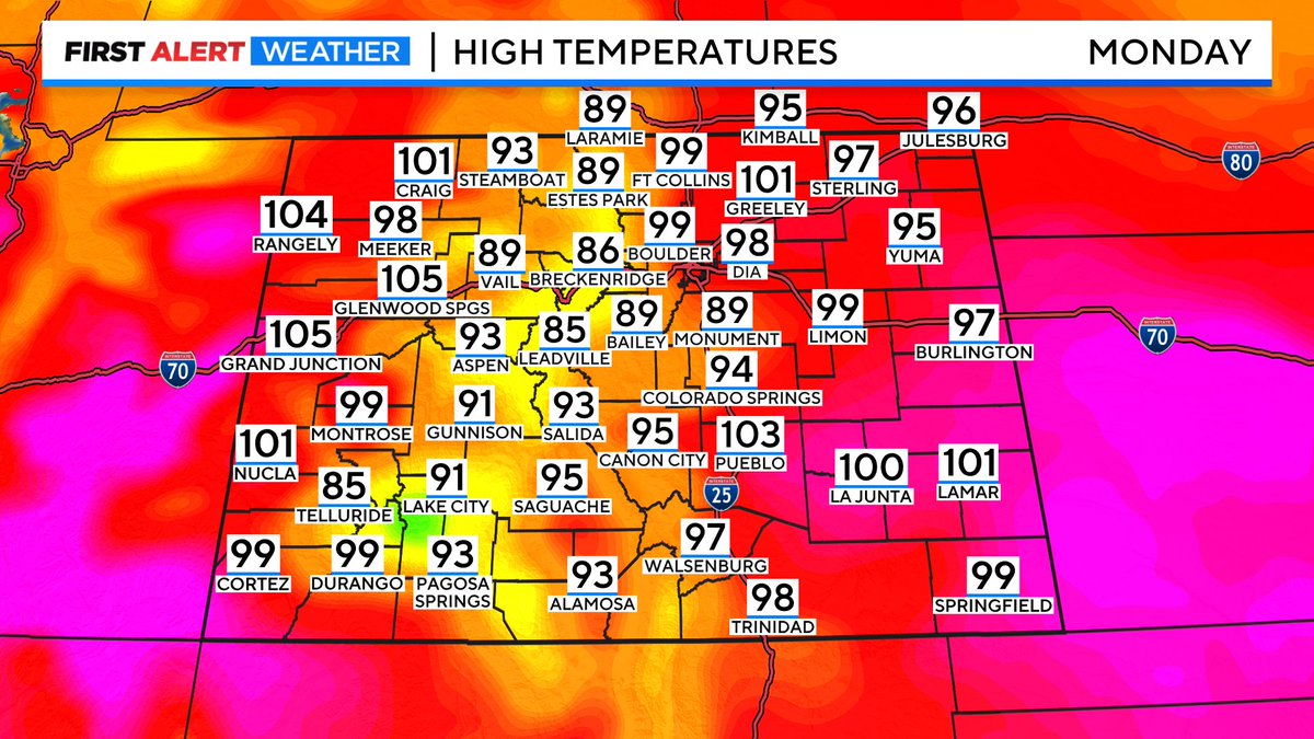 Extreme heat prompts First Alert Weather Day Monday! Get ready for the hottest weather so far this year. #cowx #4wx #FirstAlertwx @CBSNEWSCOLORADO