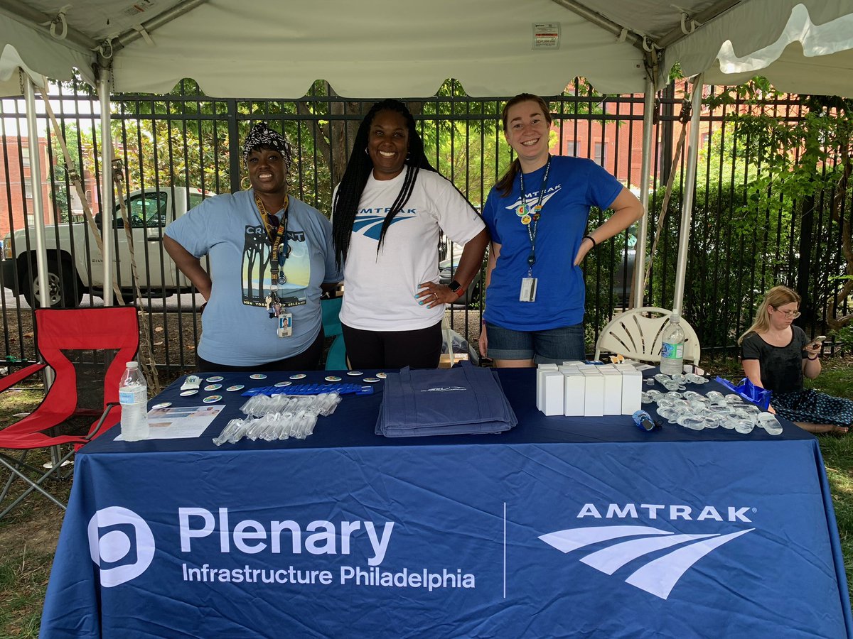 Danelle1978's tweet photo. Good times in West Philly today! Joined our partners at Plenary Infrastructure Philadelphia to engage with the community and listen to good music at the Lancaster Ave. Jazz and Arts Festival. #AmtrakGivesBack #HopePHL https://t.co/Zji1PFX13p