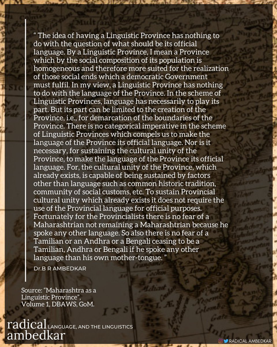 radicalambedkar's tweet photo. #LinguisticProvince
#SocialComposition
#Democratic
#Language
#Culture
#Community
#Maharashtra
#Tamilian
#Andhra
#Bengali
#Ambedkar
#Phule
#Buddha
#RadicalAmbedkar https://t.co/Xiizr6muEe