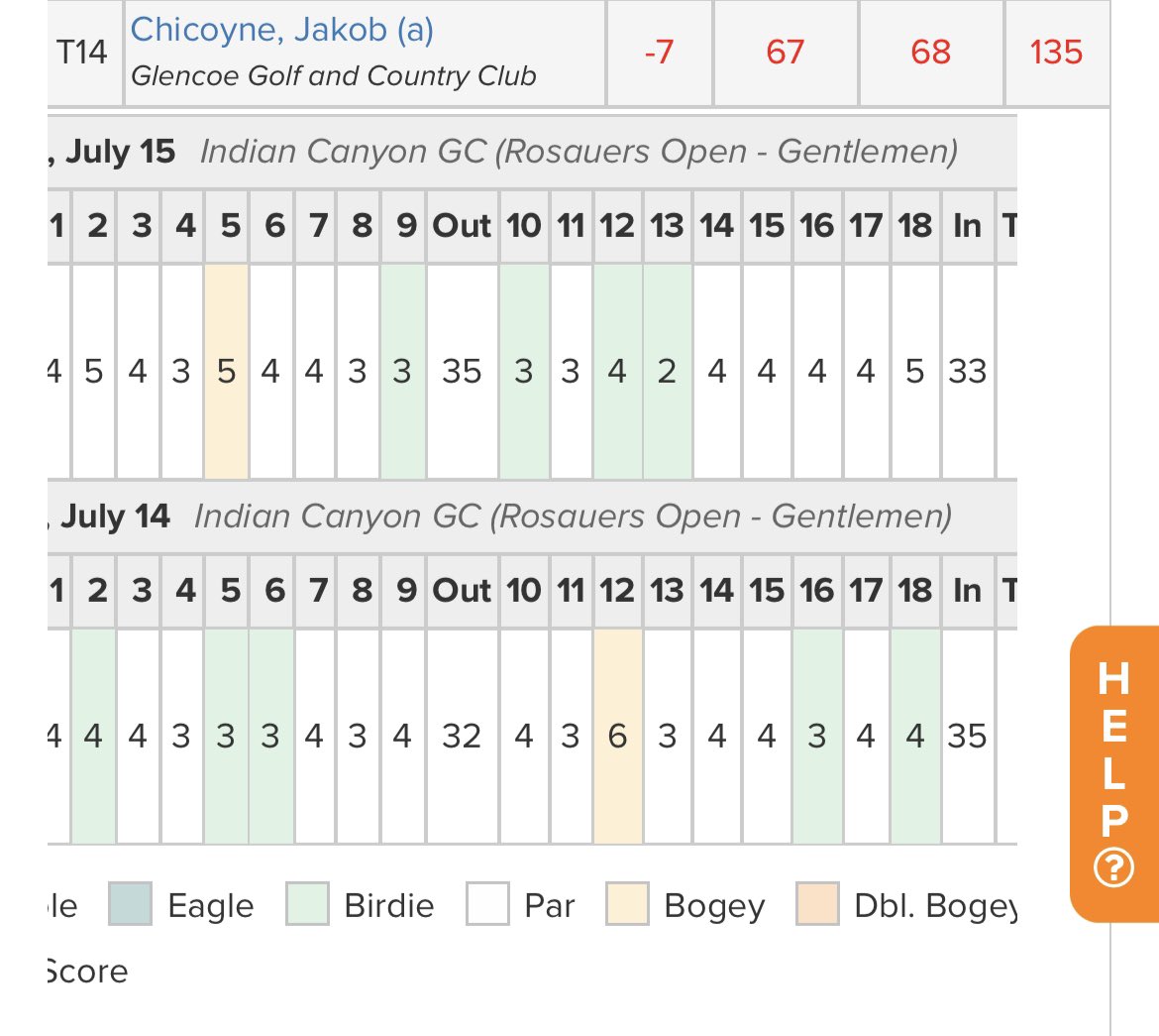 At the Rosauers Open in Spokane, a professional event <a href="/JakeChicoyne/">Jakob Chicoyne</a> is T14 after two rounds.