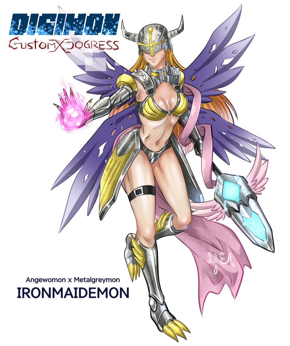 IRONMAIDEMON Digimon Custom Jogress Shinka Angewomon x Metalgreymon Technique : - Angel Flame - Trancendent Spear --- Comment some Jogress you want! --- #Digimon #DIGIMONSEEKERS #angewomon #metalgreymon #animegirl #AnimeArt #เมียน้อยสว