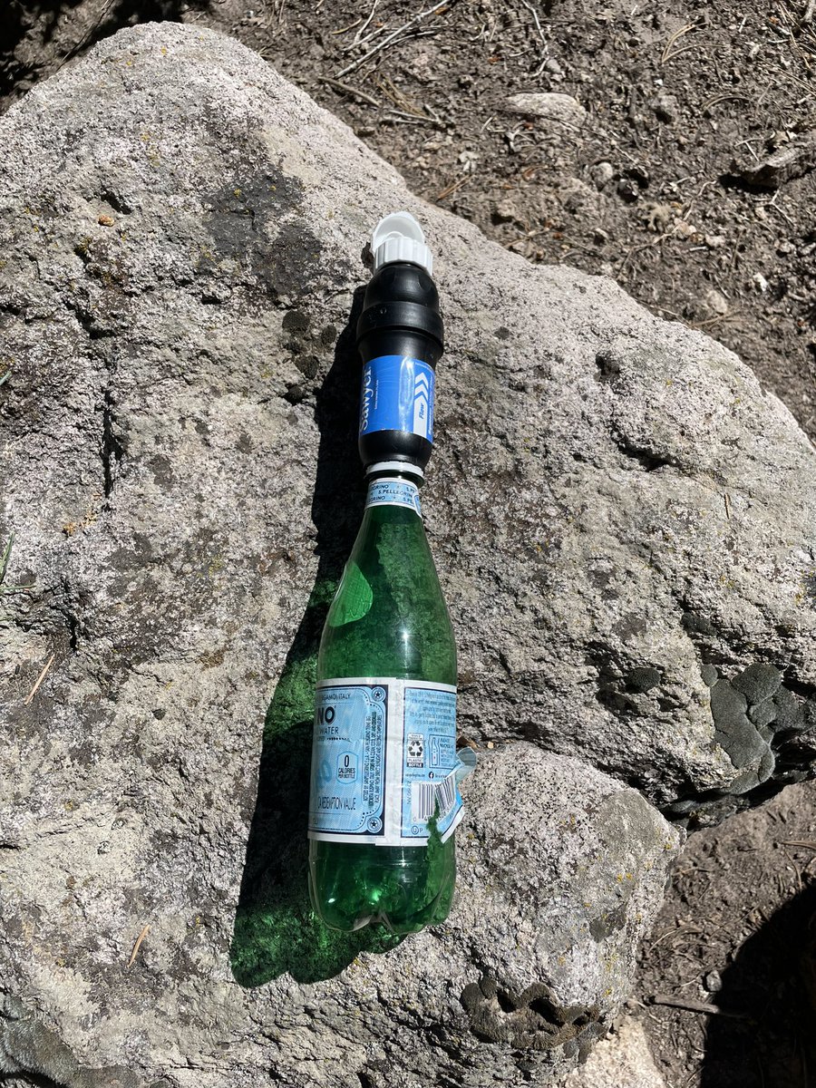 aspenfoxtracks's tweet photo. Today I learned that Sawyer filters not only fit SmartWater bottles, but also Costco sized San Pelligrino bottles, in case you happen to have one of those but not a SmartWater bottle.
#backpacking #lnt #leavenotrace #optoutside #waterislife #getoutside #TenEssentials #ParkChat https://t.co/xifriL3BqD