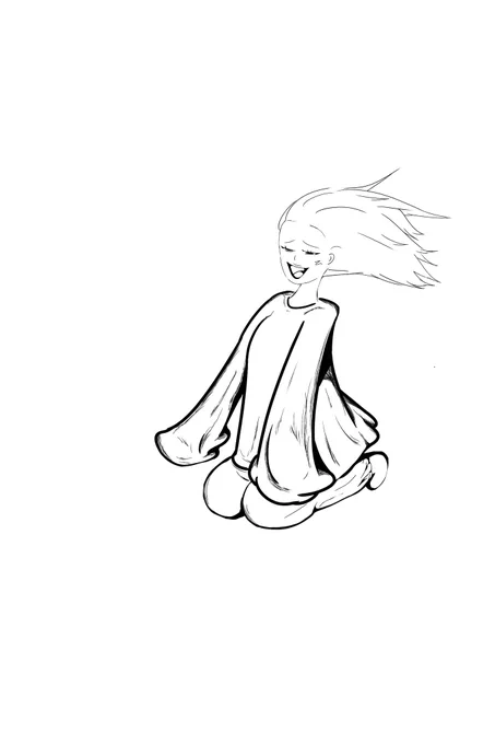 この服ばっかり… 完全に、指をかくの面倒くさがってる #絵