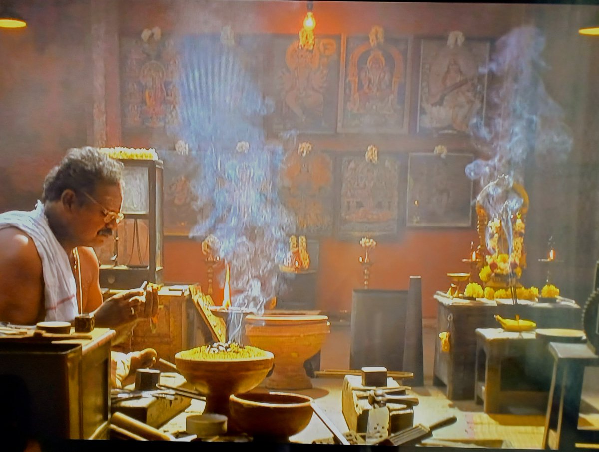 I know nothing about this movie 'Thandatti' on Amazon Prime.
But this is a stunning shot seen in the first few mins of the film..
Of a traditional Goldsmith at work.. 
Traditional aesthetics all over the frame.
Sacred and Secular..
Work and Worship..where does one draw the line!