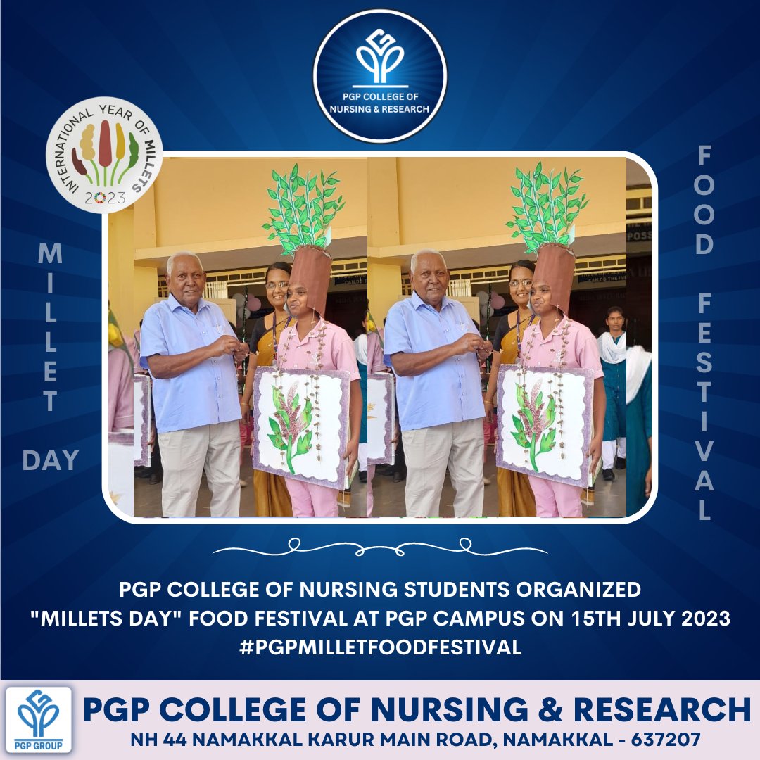 pgpnursing's tweet photo. Indulging in a flavorful feast at PGP College of Nursing and Research's Millet Day Food Festival!

Our event celebrated the goodness of millets with a variety of delectable dishes and culinary delights.

#MilletDayFestival #PGPCollege #FoodieHeaven https://t.co/A2ECQm9cS6