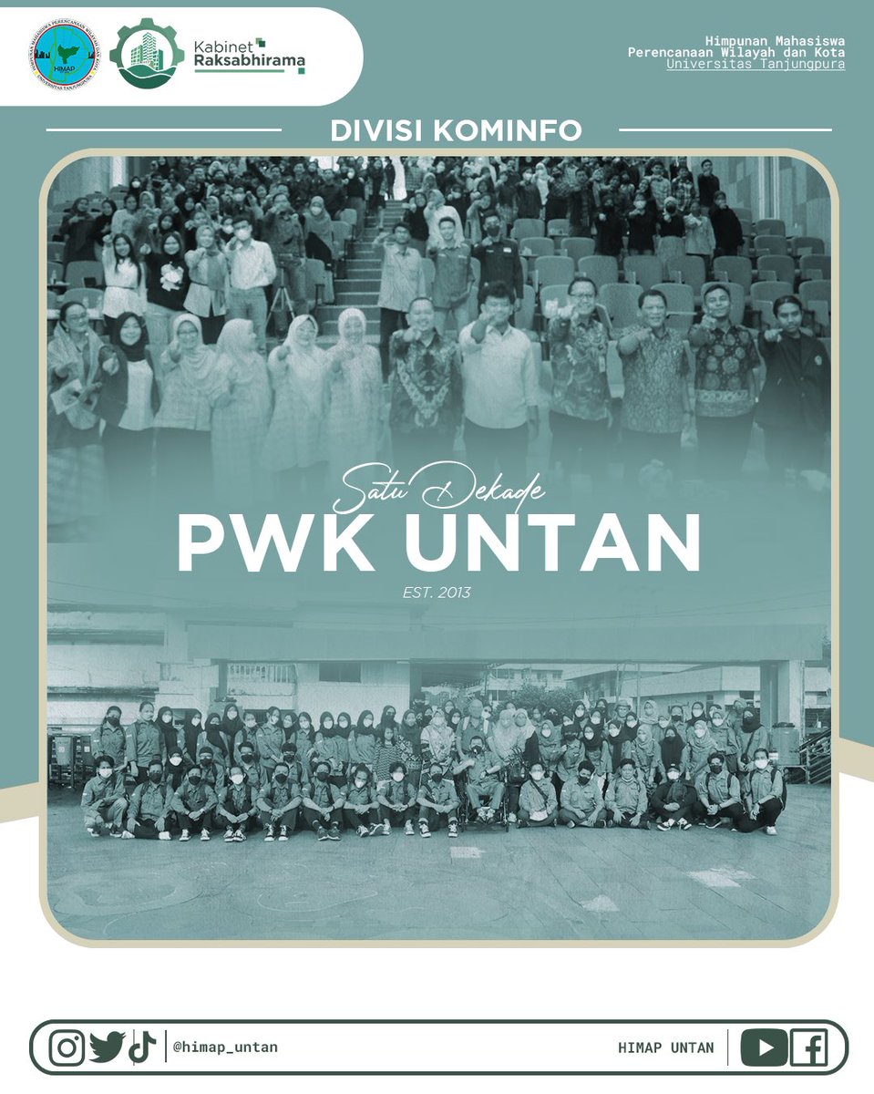 himap_untan's tweet photo. [DIES NATALIS PWK UNTAN KE-10]

Dies Natalis Jurusan Perencanaan Wilayah dan Kota Universitas Tanjungpura yang ke-10 . Semoga terus menumbuhkan bibit-bibit unggul generasi bangsa yang terbaik dan menciptakan lulusan perencana yang berkompeten. https://t.co/RNqZHA3qtQ