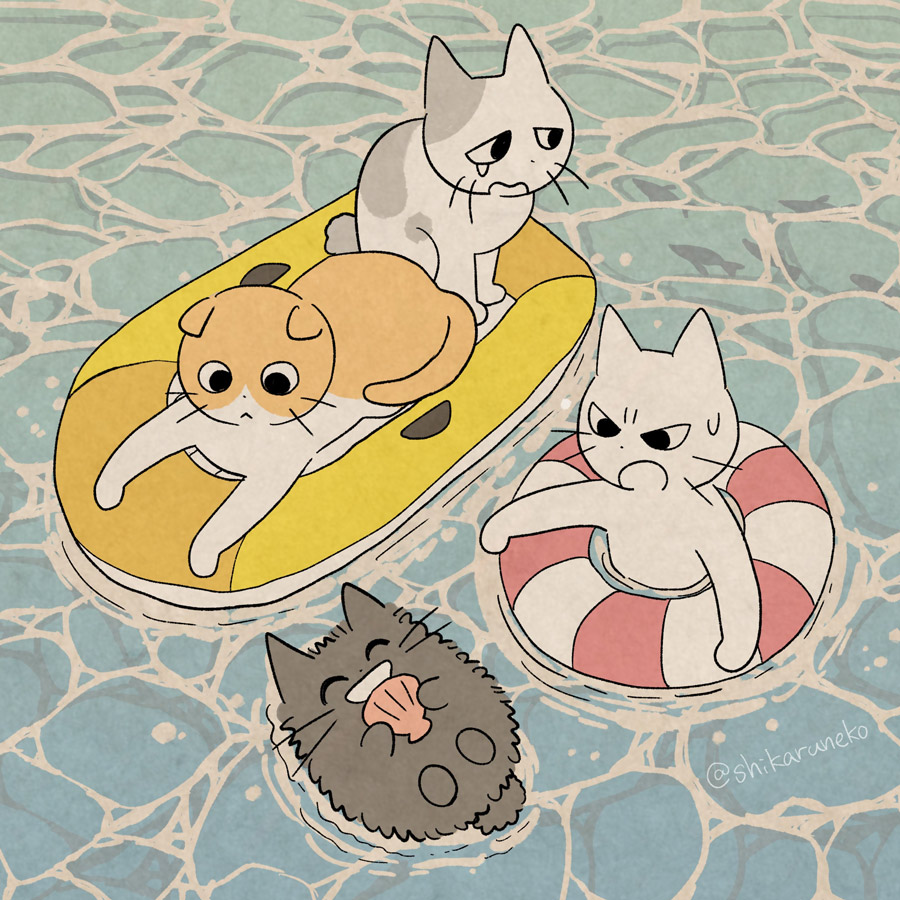 「今日は #海の日 だね!」|しかるねこのイラスト