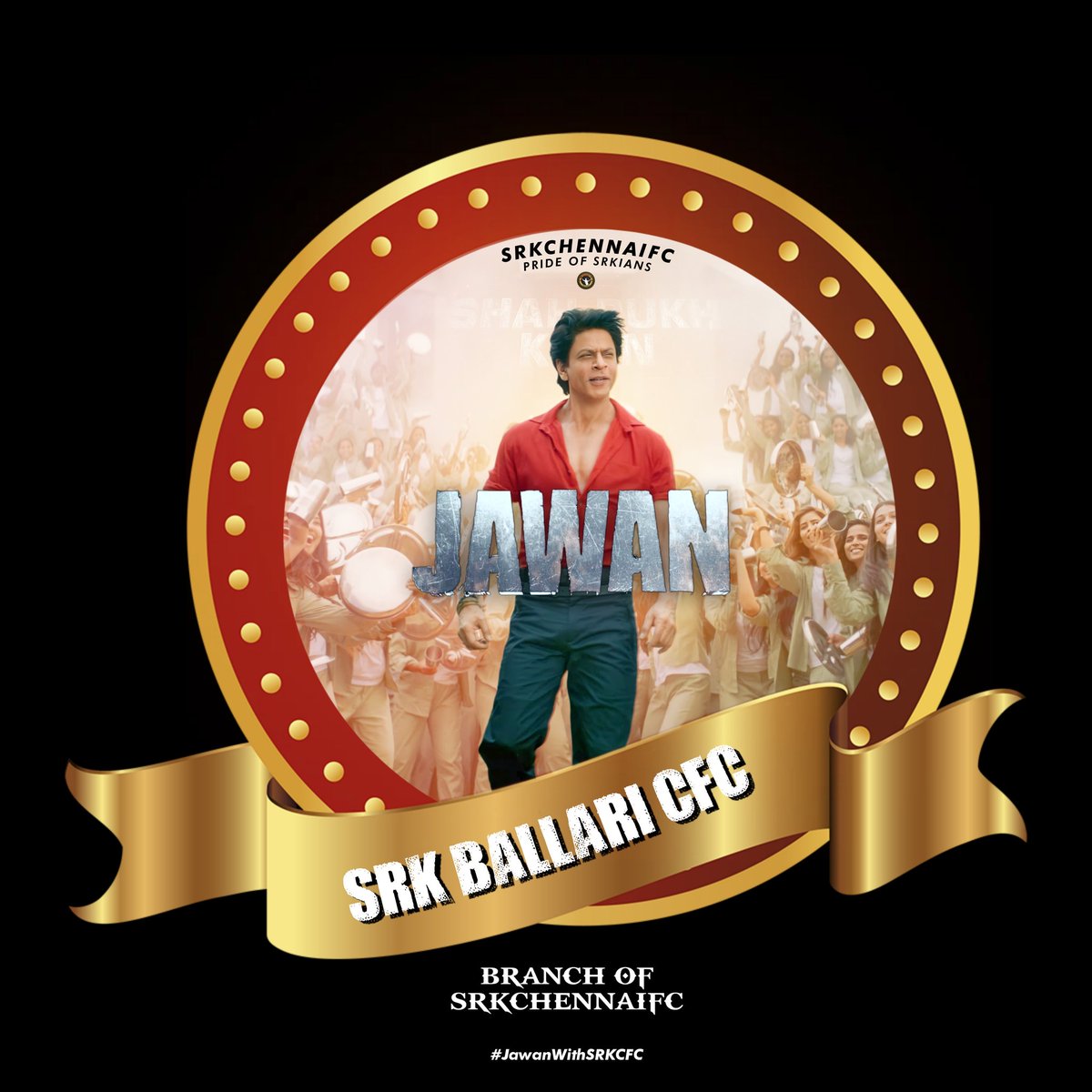 srkbellaryfc's tweet photo. Join us for another Grand FDFS of Jawan on 7th September 2023 at Ballari. Here's presenting an official Jawan Special DP of our team @srkballaricfc by @SRKCHENNAIFC @iamsrk @RedChilliesEnt @Atlee_dir #JawanFDFSWithCFC https://t.co/3CG2lDjDHy