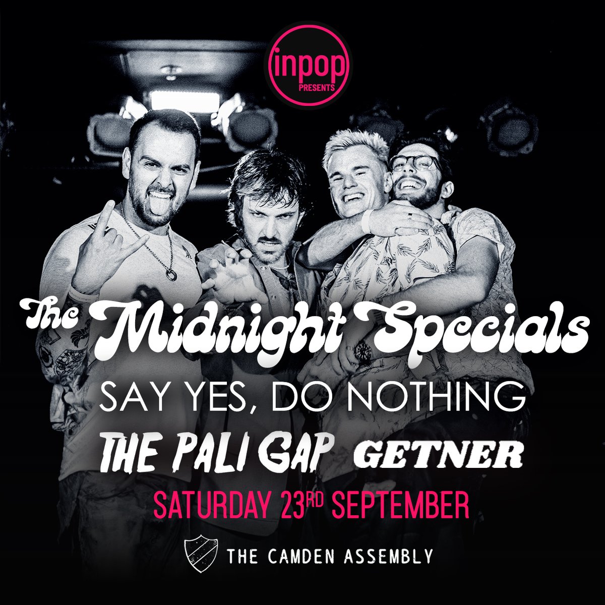 SayYesDoNothin1's tweet photo. BREAKING NEWS:
Say Yes, Do Nothing @CamdenAssembly on 23 Sept
TICKETS: https://t.co/Hu5zHk3RiM
Ages 14+ 😎
@OFIMondayRadio @ITHERETWEETER1 #inpop #londonlive #camden https://t.co/lmBX5RUz5I
