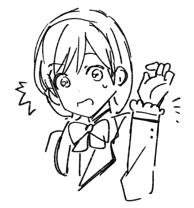 大橋零を描いているとき、つい手癖で袖にひらひらをつけてしまいます 