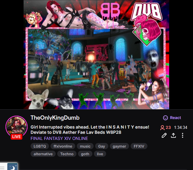 MyKingDumBB's tweet photo. I had a ball with yall in stream tonight! Thanks for keeping a ghoul company! #Twitch #DV8OpenL8 #Chihuahua #Pink https://t.co/ajoec6EYek