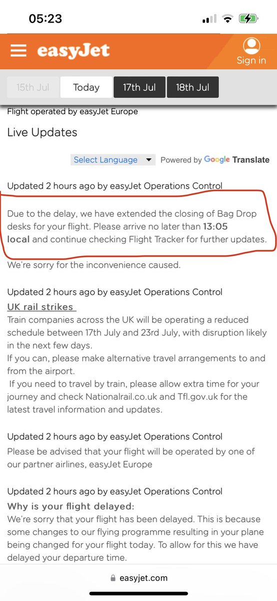 StarryBlueBoots's tweet photo. @easyJet My flight time has been changed from 8:30 am to 14:05. Flight tracker says to both:

* Arrive at the airport for the original time
*Drop off bags no later than 13:05pm

Which is it? I don’t want to sit at the airport for 8 hours if I don’t have to. Can I arrive later? https://t.co/t9wecDqLHU